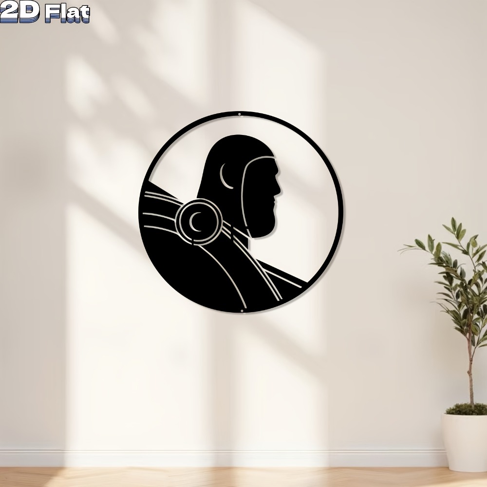 Tech Office Wall Art - 1pc Modern Robot Aluminum Metal Wall