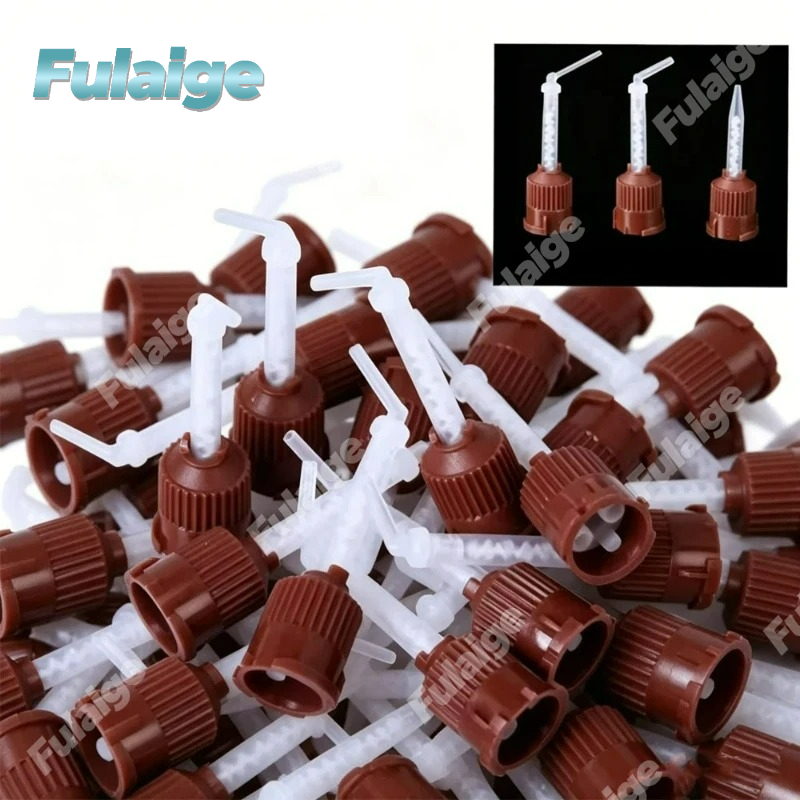 Tape Gun Dispenser - 50PCS/Bag Dental Disposable Brown Mixing Tips