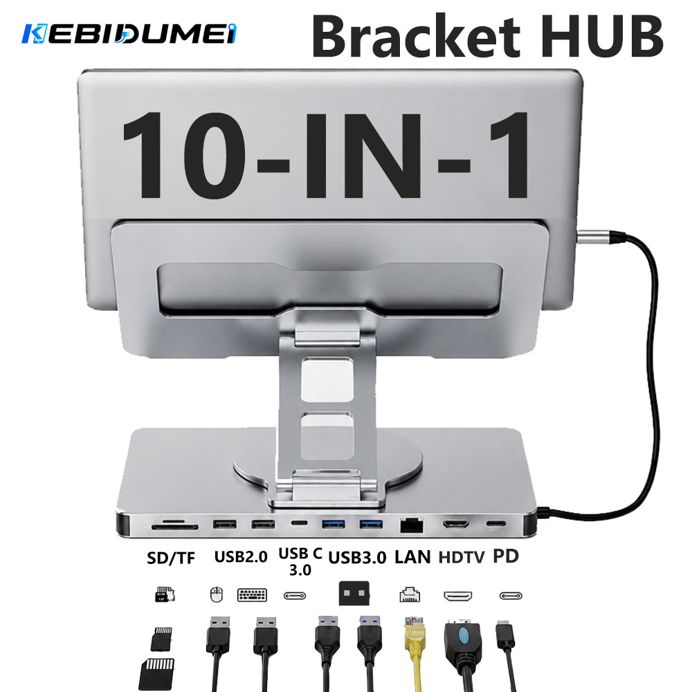 Gigabit Network Card - KEBIDUMEI 10 in 1 Laptop Bracket