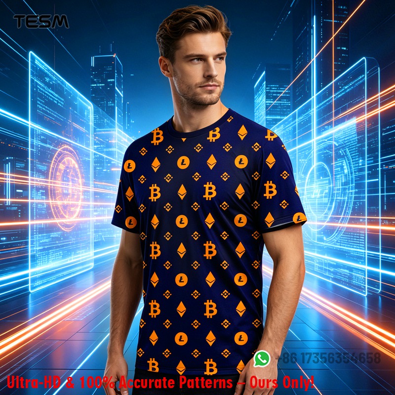 Men Crypto Pattern T-shirt Bit - Office Tech Wear review and price